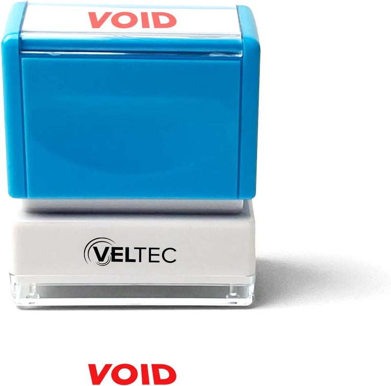 Veltec Premium Pre-Inked Message Stamp, Red Ink (Void) - Image 1